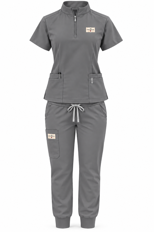 Quarter-Zip Jogger Scrub Set